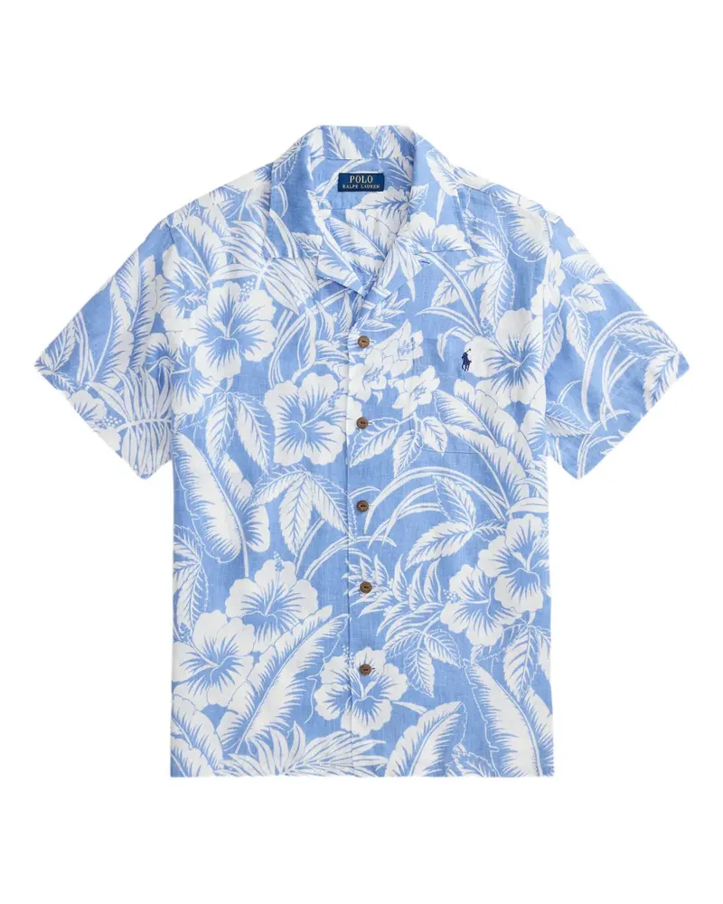 Ralph Lauren Geblümtes Hemd mit Tasche - Blau Blau