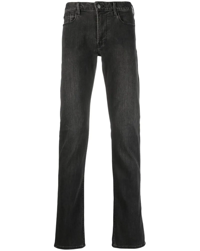 Emporio Armani Halbhohe Skinny-Jeans - Schwarz Schwarz