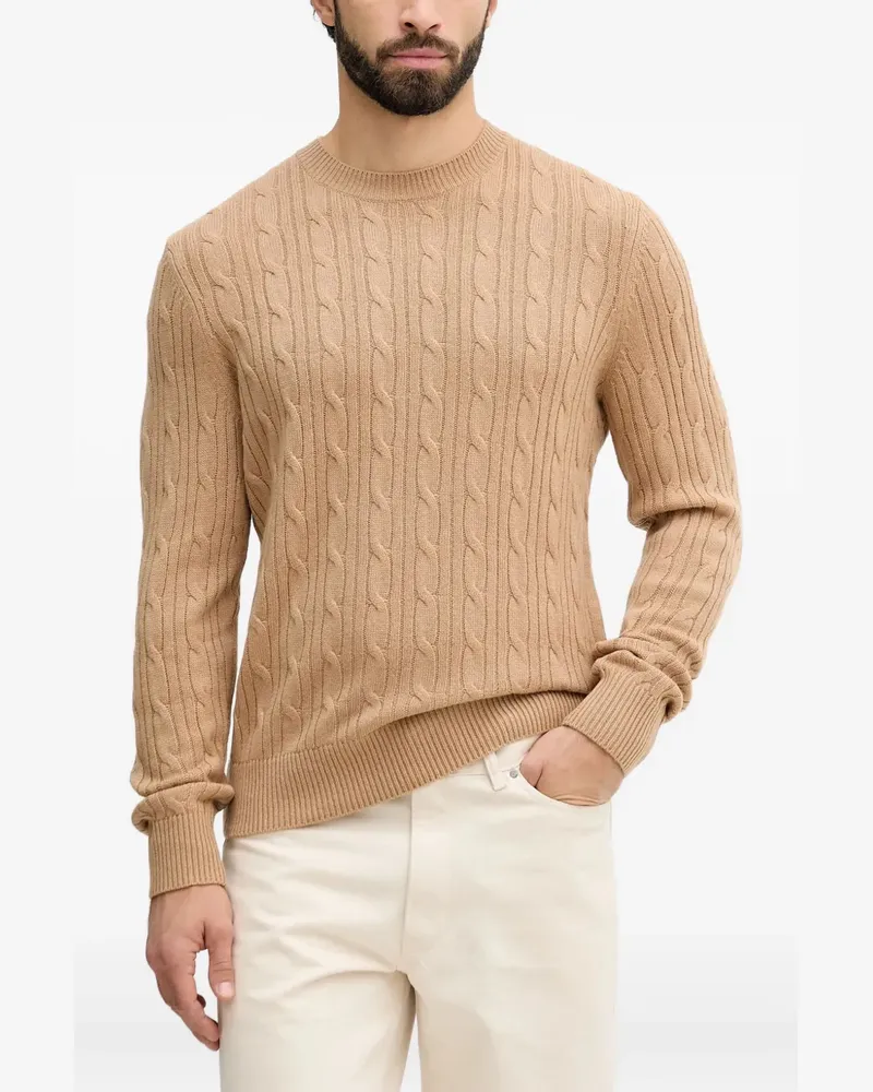 HUGO BOSS Pullover mit Zopfmuster - Nude Nude