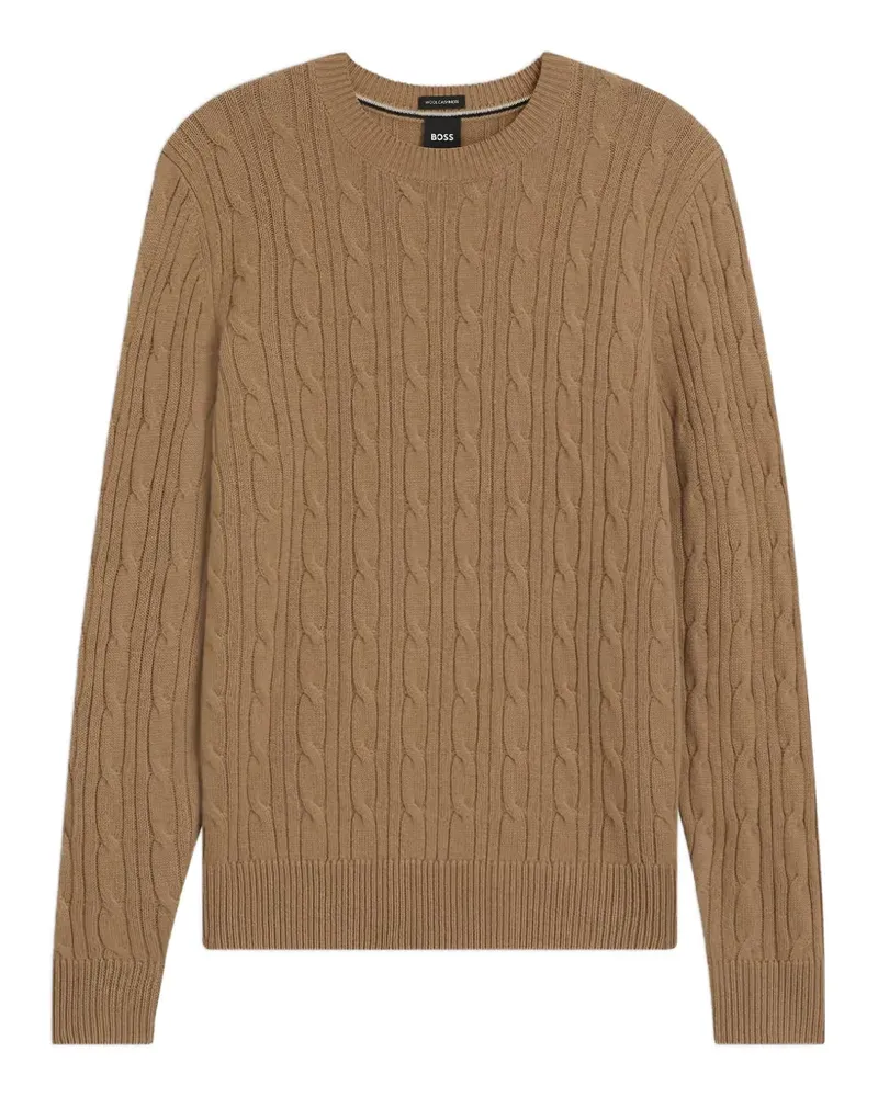 HUGO BOSS Pullover mit Zopfmuster - Nude Nude