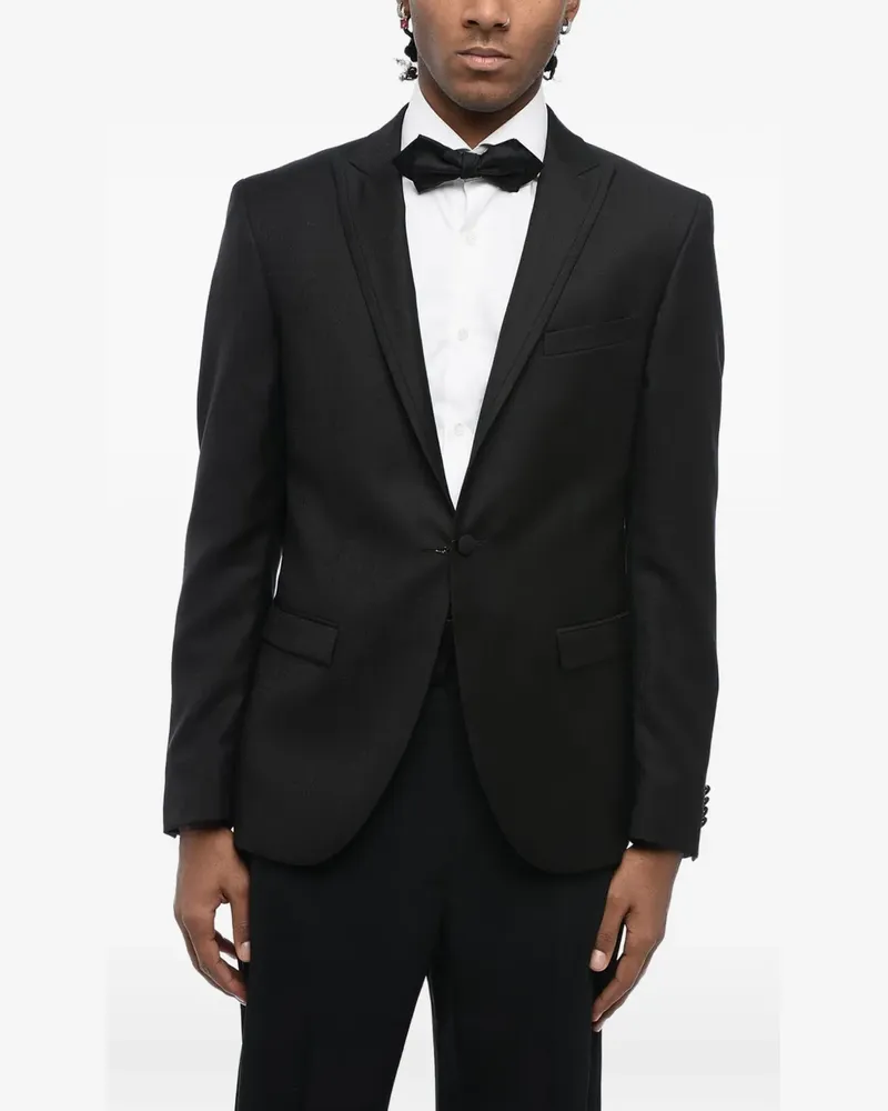 Corneliani jacquard peak-lapel jacket - Schwarz Schwarz