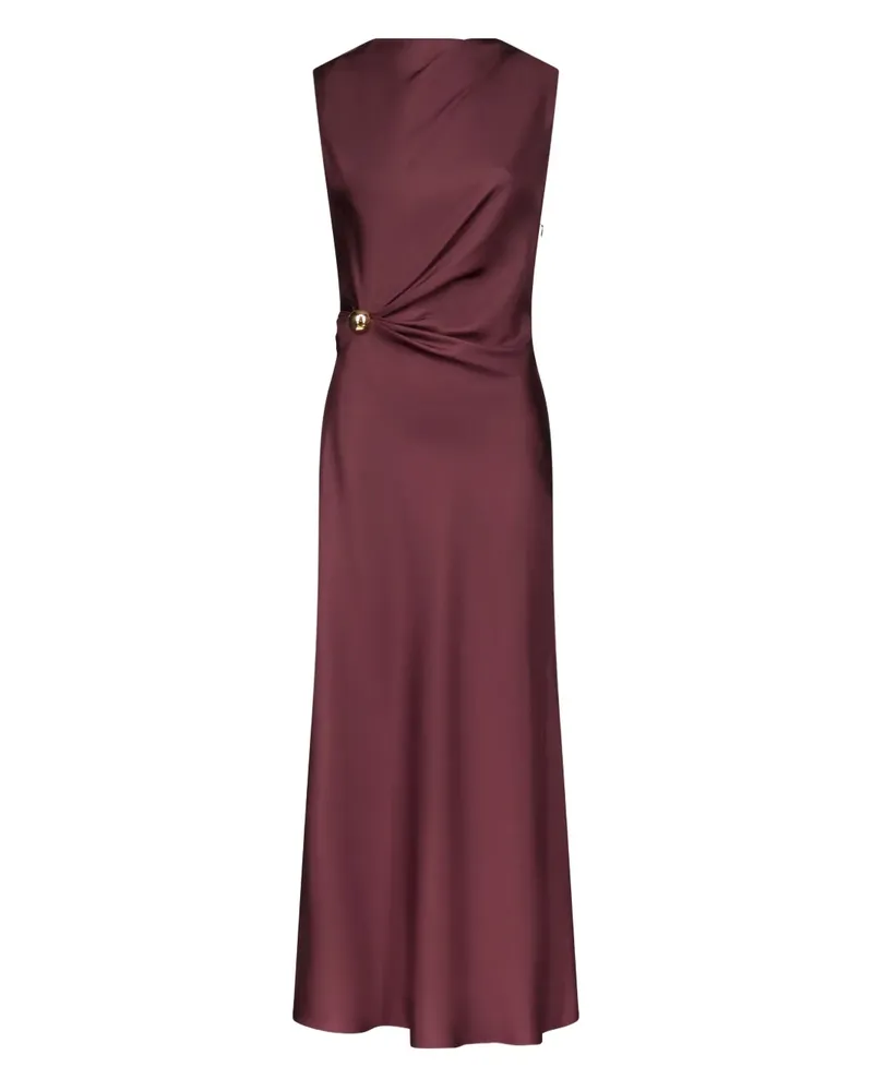 LOULOU Midikleid aus Seide mit Twist-Detail - Rot Rot