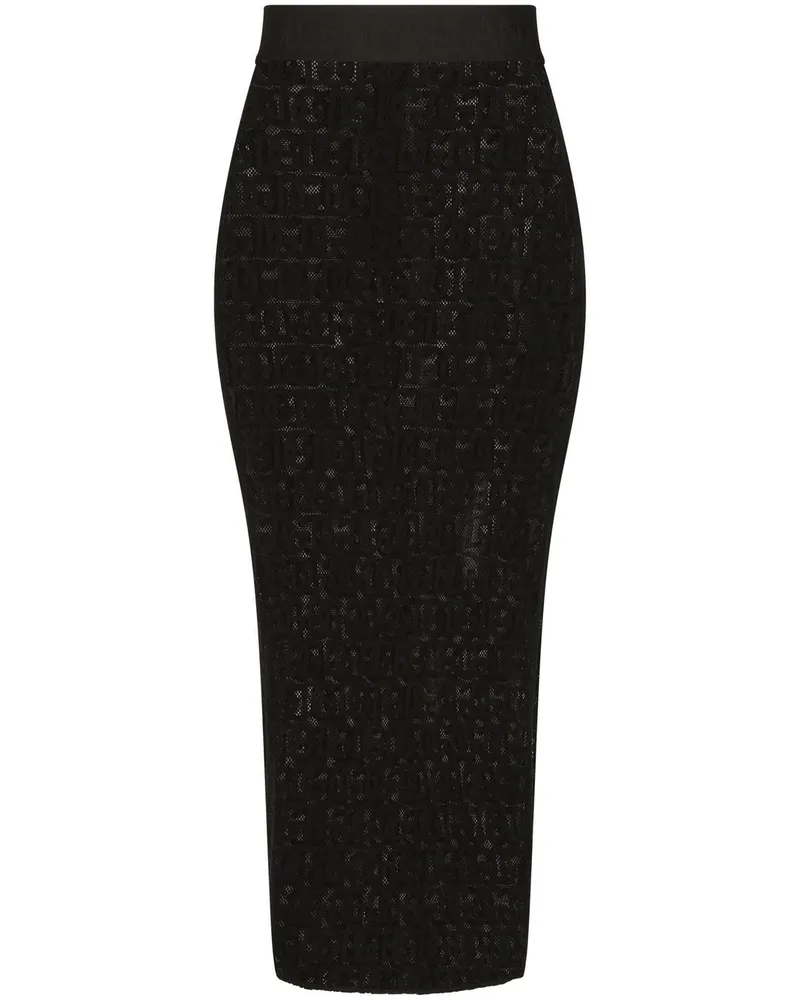 Dolce & Gabbana Bleistiftrock mit DG-Logo - Schwarz Schwarz