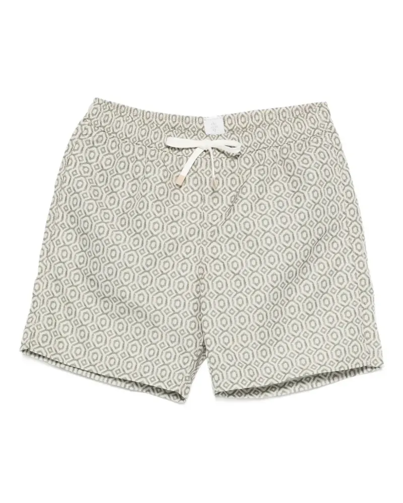 Eleventy geometric-print swim shorts - Nude Nude