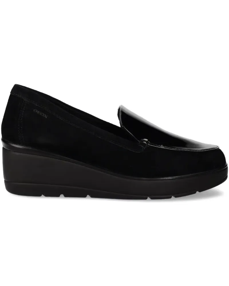Geox Wedge-Loafer aus Lackleder - Schwarz Schwarz