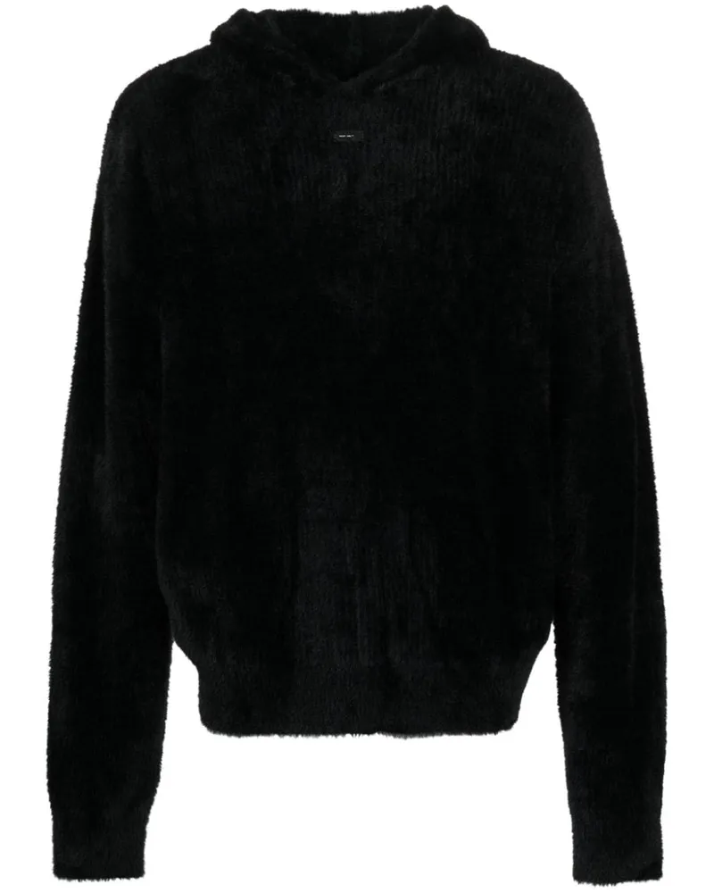 Heliot Emil Hoodie aus Faux Fur Schwarz