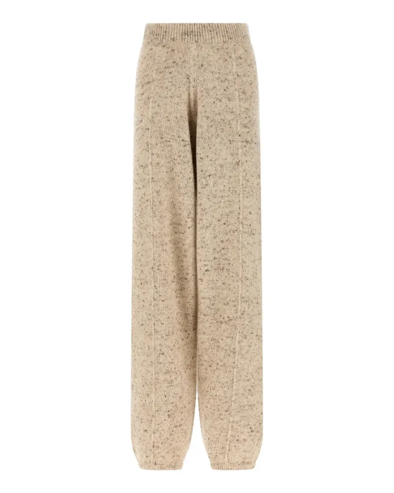 Fabiana Filippi mélange-knit ribbed-cuff trousers - Nude Nude