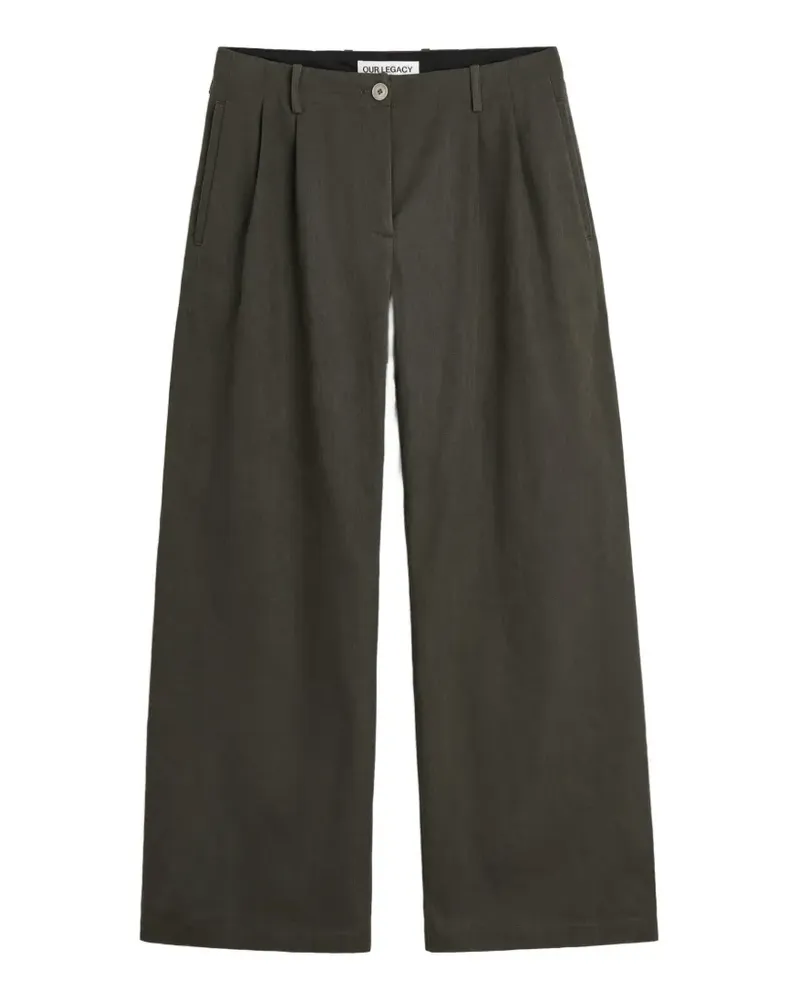 Our Legacy Wide-Leg-Hose mit Bundfalten - Grün Grün