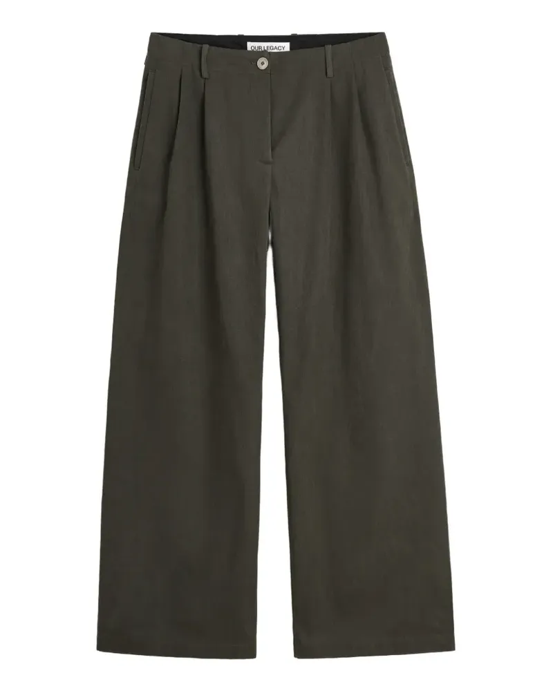 Our Legacy pleated wide-leg trousers - Grün Grün