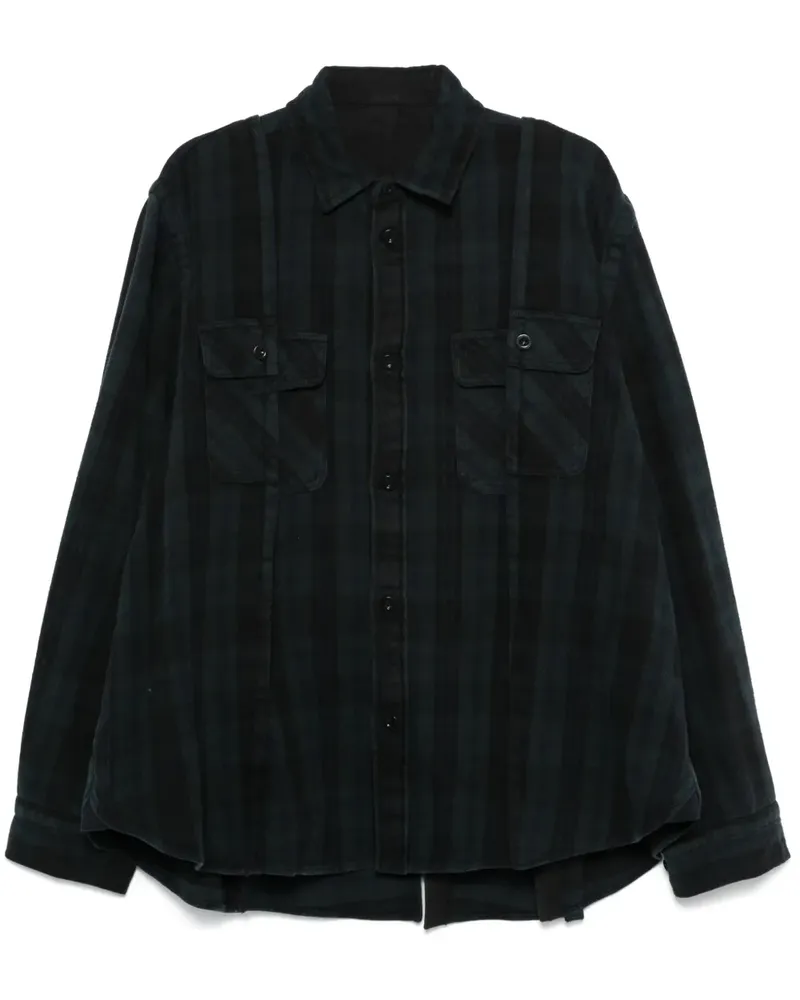 Sacai Hemd mit Kontrasteinsätzen - Grün Grün
