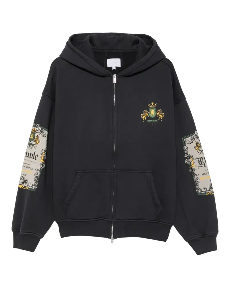RHUDE Kapuzenjacke mit grafischem Print - Schwarz Schwarz