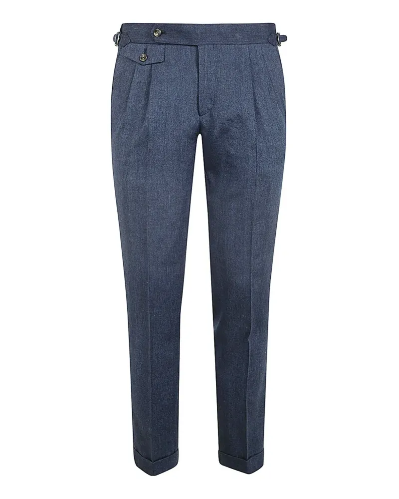 BARBA pleated tailored trousers - Blau Blau