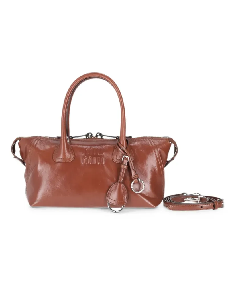 Miu Miu Shopper mit Logo-Prägung - Braun Braun