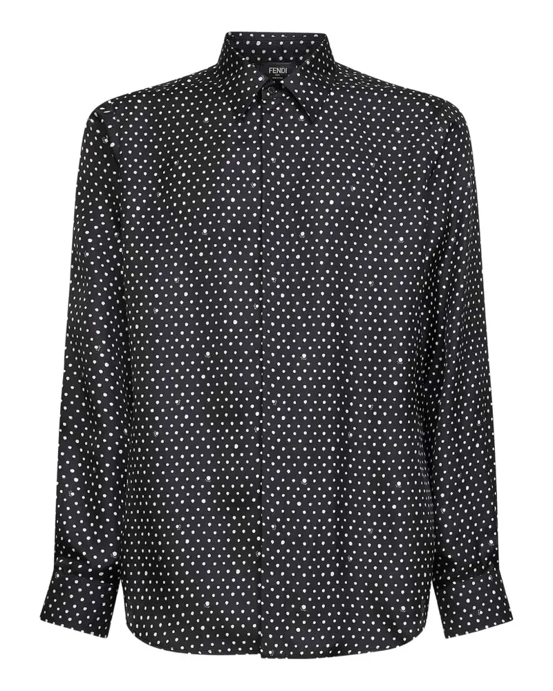 Fendi button dots print shirt - Schwarz Schwarz