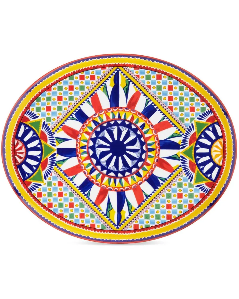 Dolce & Gabbana Carretto Siciliano Porzellanteller - Blau Blau