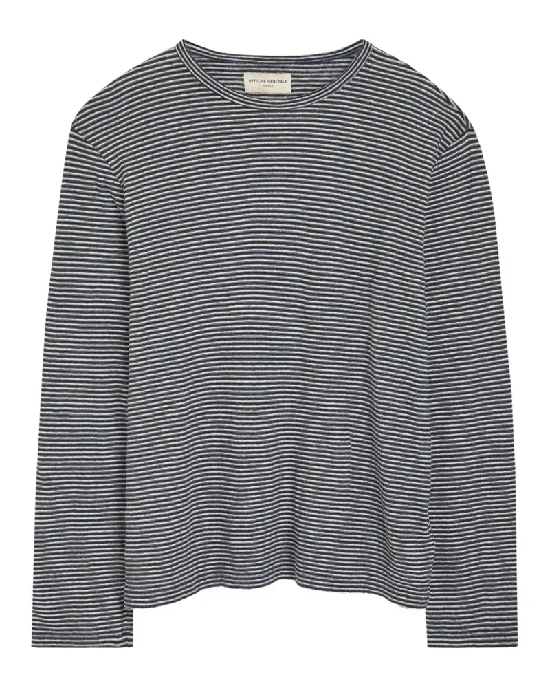 Officine Generale striped-pattern T-shirt - Blau Blau