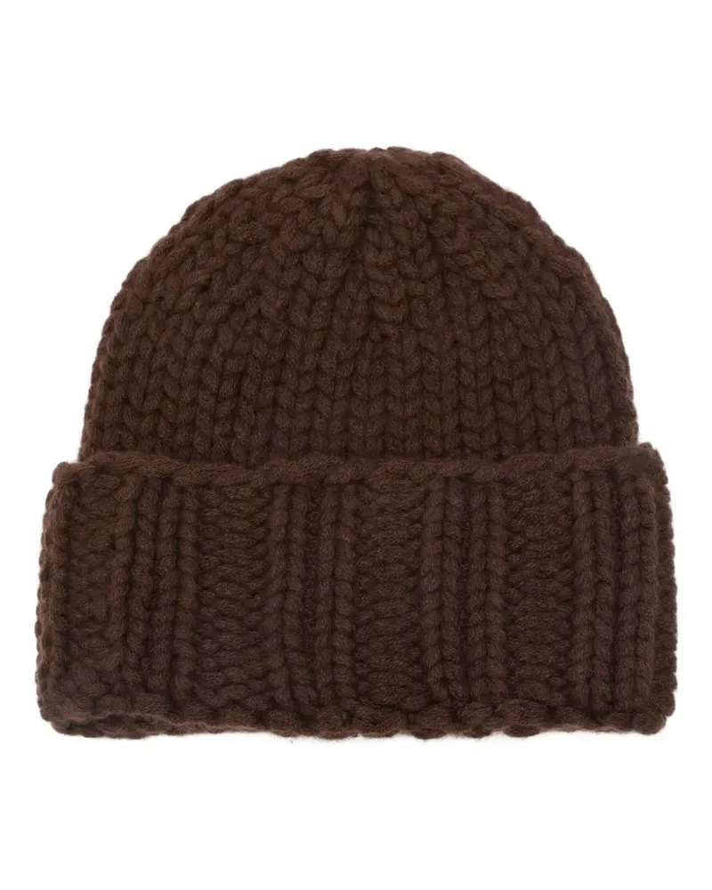Liska Grob gestrickte Beanie - Braun Braun