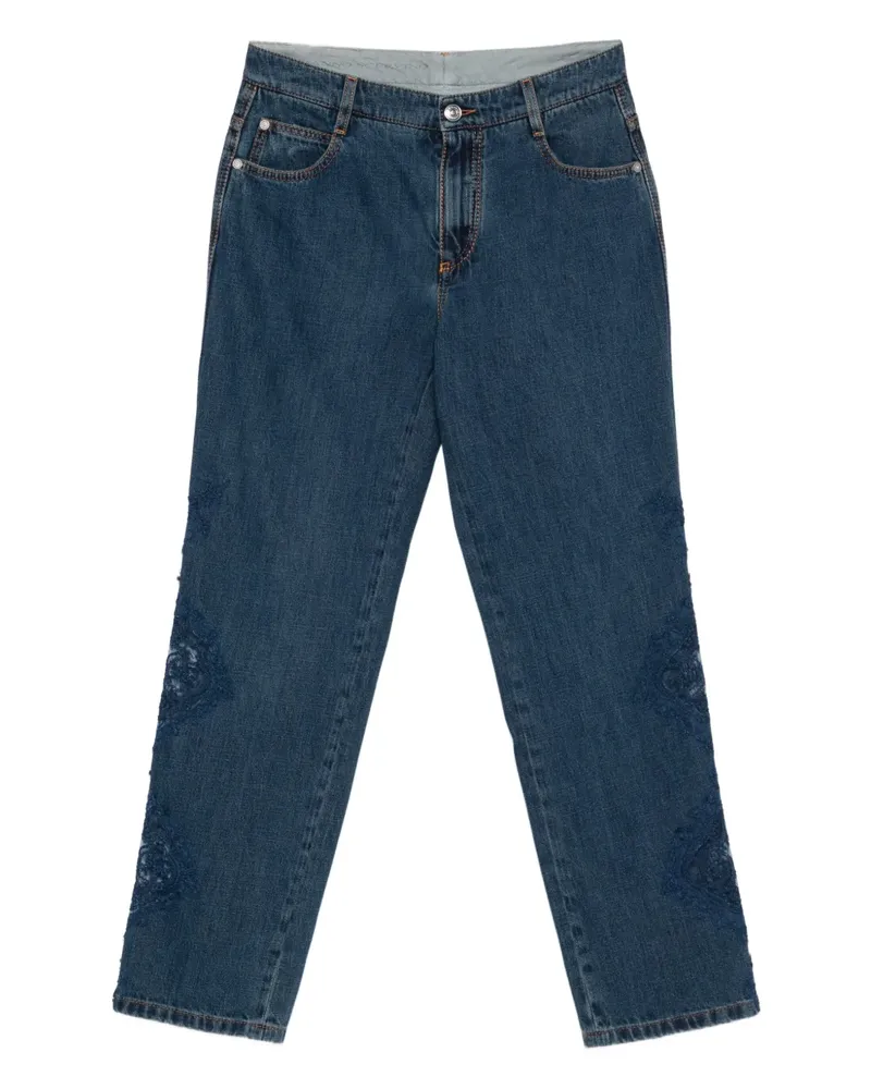 Ermanno Scervino Jeans mit Spitzenverzierung - Blau Blau