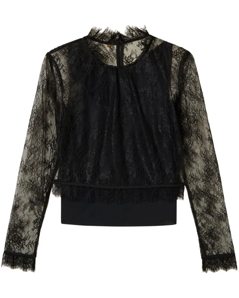 Twin-Set Bluse aus Spitze - Schwarz Schwarz