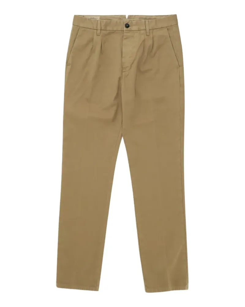 Fortela Pences pleated herringbone chino trousers - Braun Braun