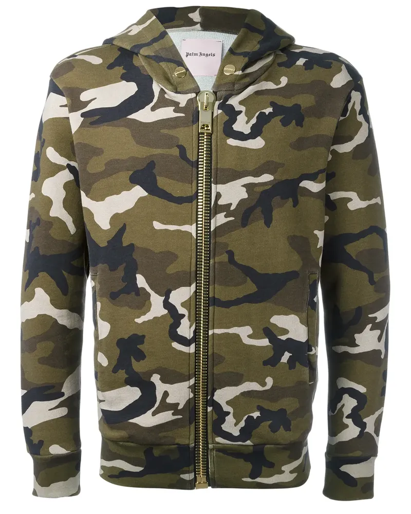 Palm Angels Kapuzenjacke mit Camouflagemuster - Grün Grün