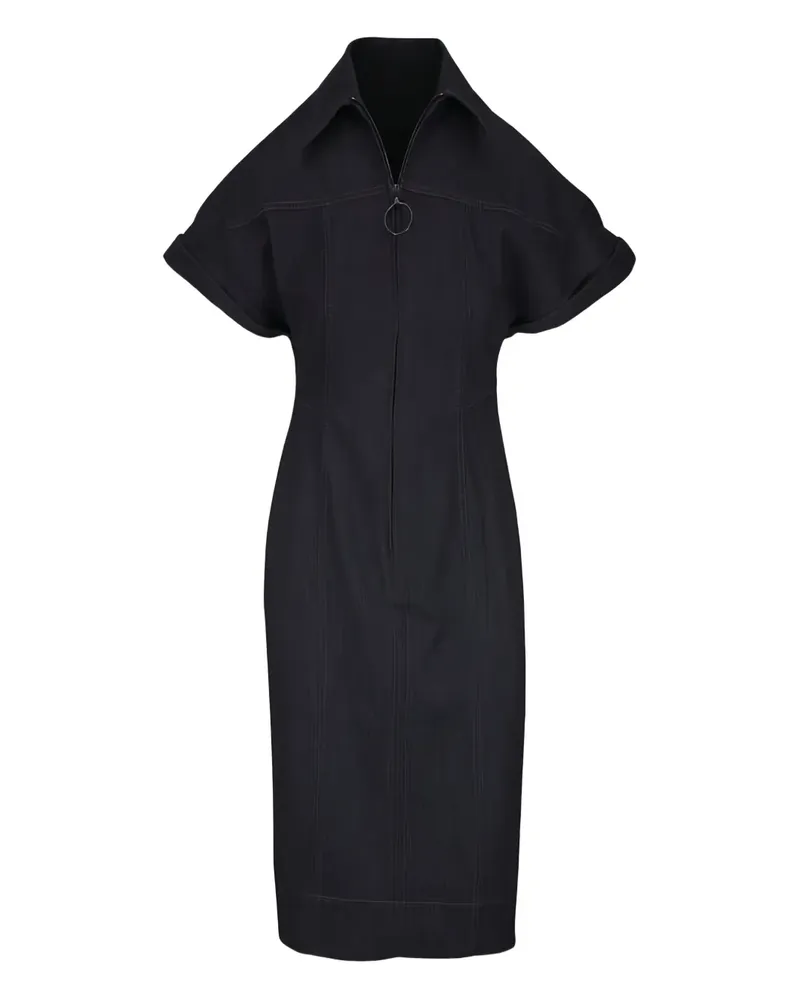 Akris zip short-sleeve midi dress - Schwarz Schwarz