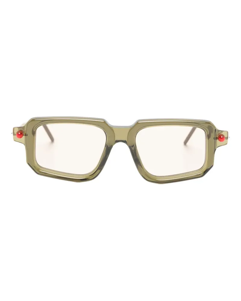 KUBORAUM Maske P23 Sonnenbrille mit geometrischem Gestell - Grün Grün