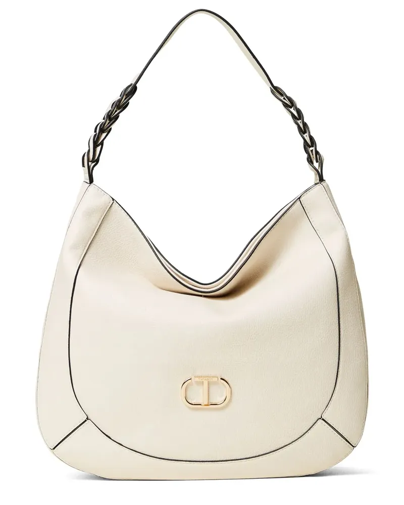 Twin-Set Schultertasche mit Logo-Applikation - Weiß Weiß