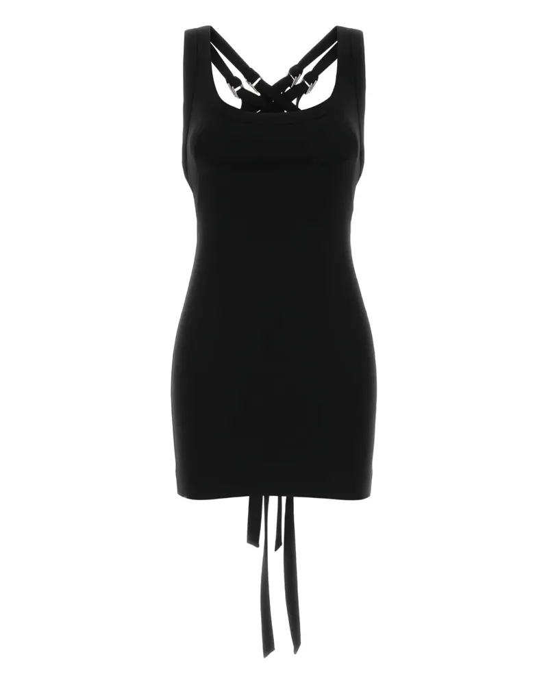 ATTICO crossover-strap jersey dress - Schwarz Schwarz
