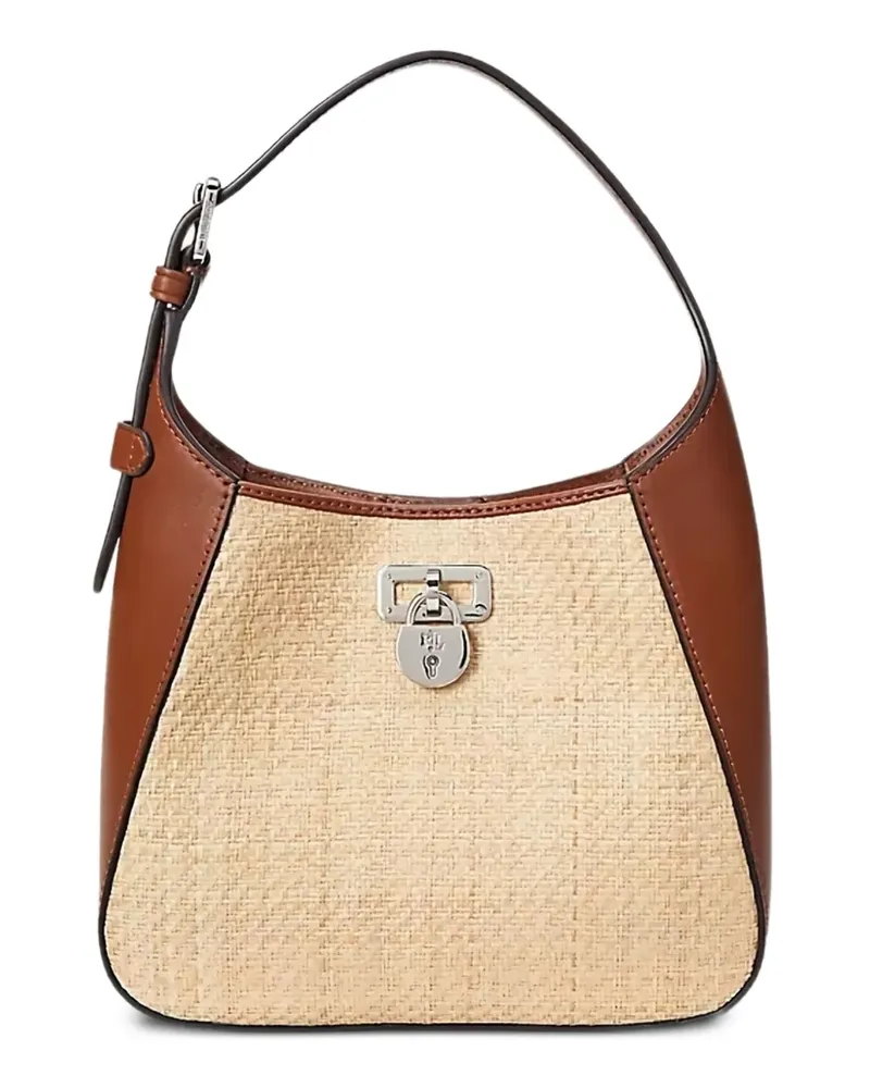 Ralph Lauren Tanner Schultertasche mit gewebtem Einsatz - Nude Nude
