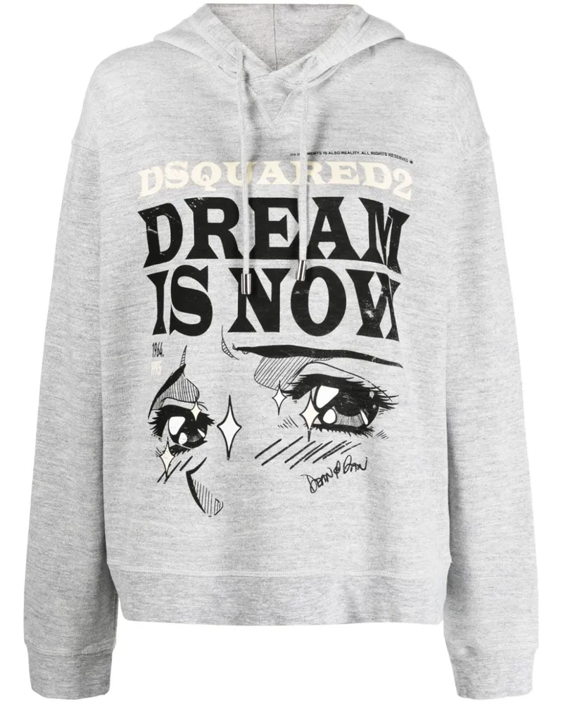 Dsquared2 Hoodie mit Logo-Print Grau