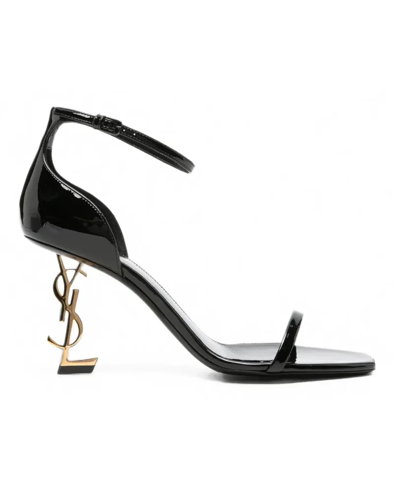 Saint Laurent Sandalen aus Lackleder 85mm - Schwarz Schwarz