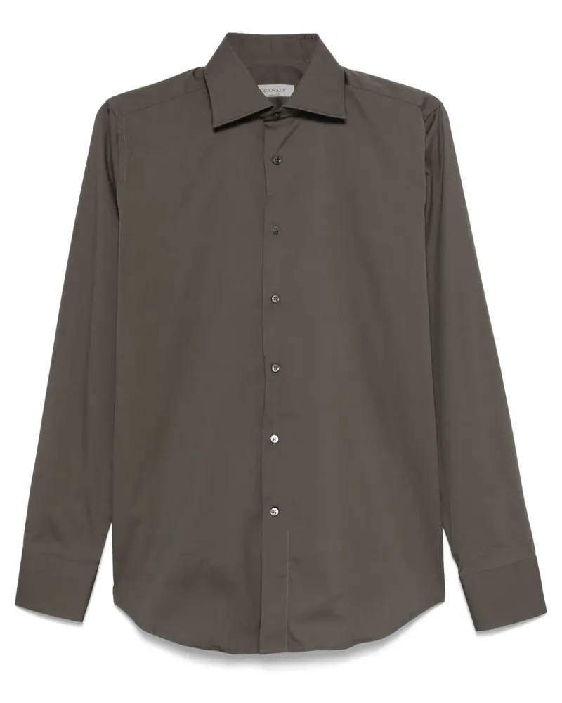 Canali Hemd mit Eton-Kragen - Grün Grün
