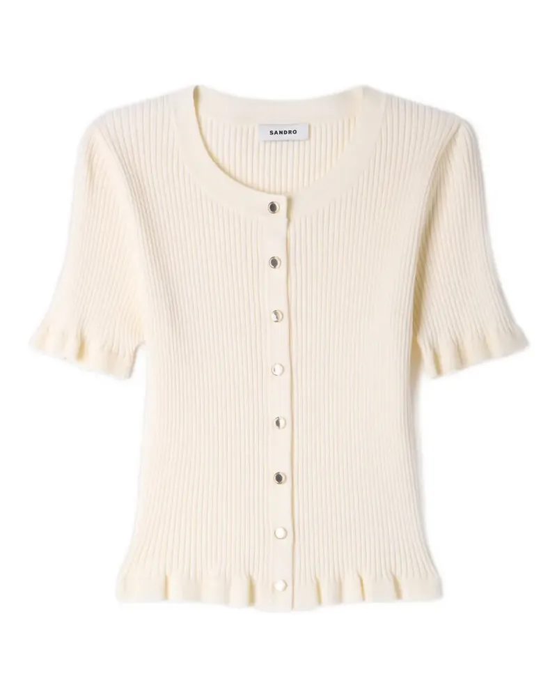Sandro Cardigan mit Rüschen - Nude Nude