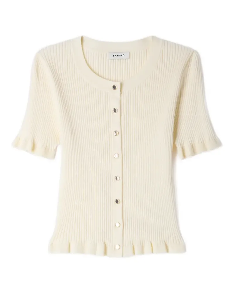 Sandro Cardigan mit Rüschen - Nude Nude
