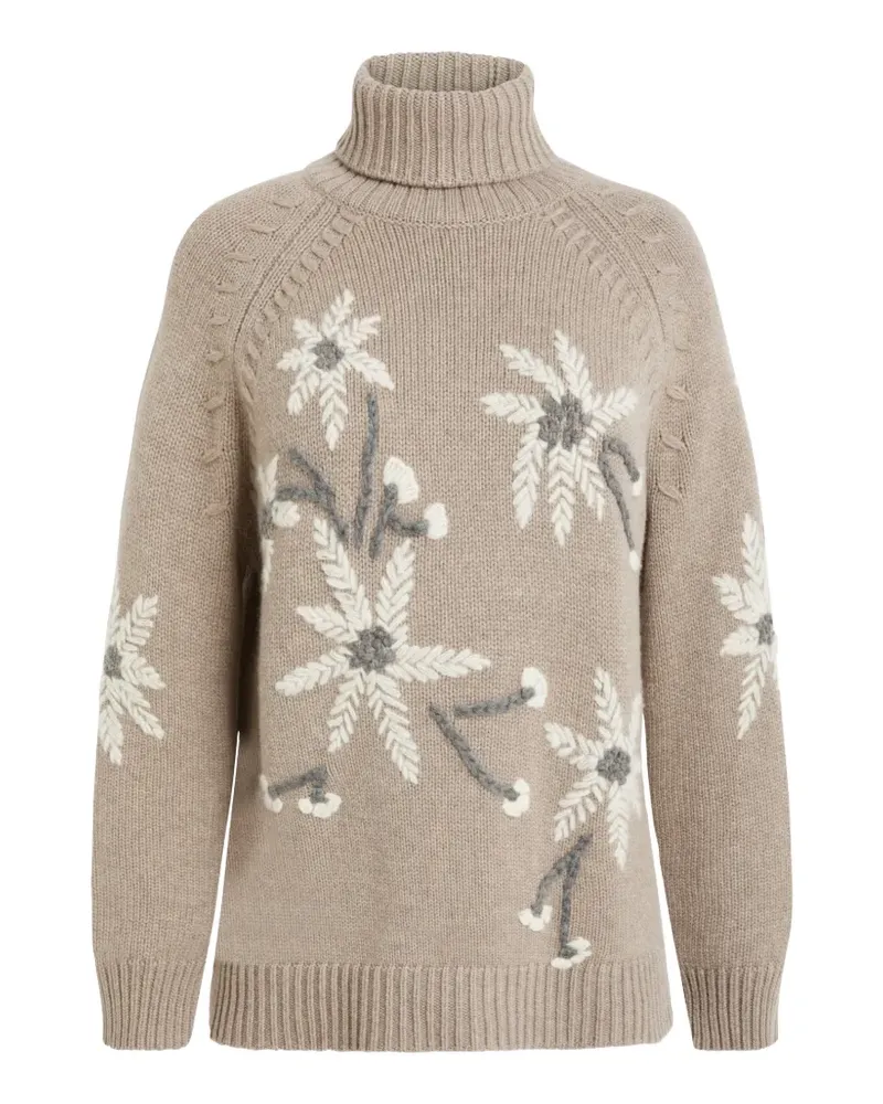 P.A.R.O.S.H. P.A.R.O H. Rollkragenpullover mit Stickerei - Nude Nude
