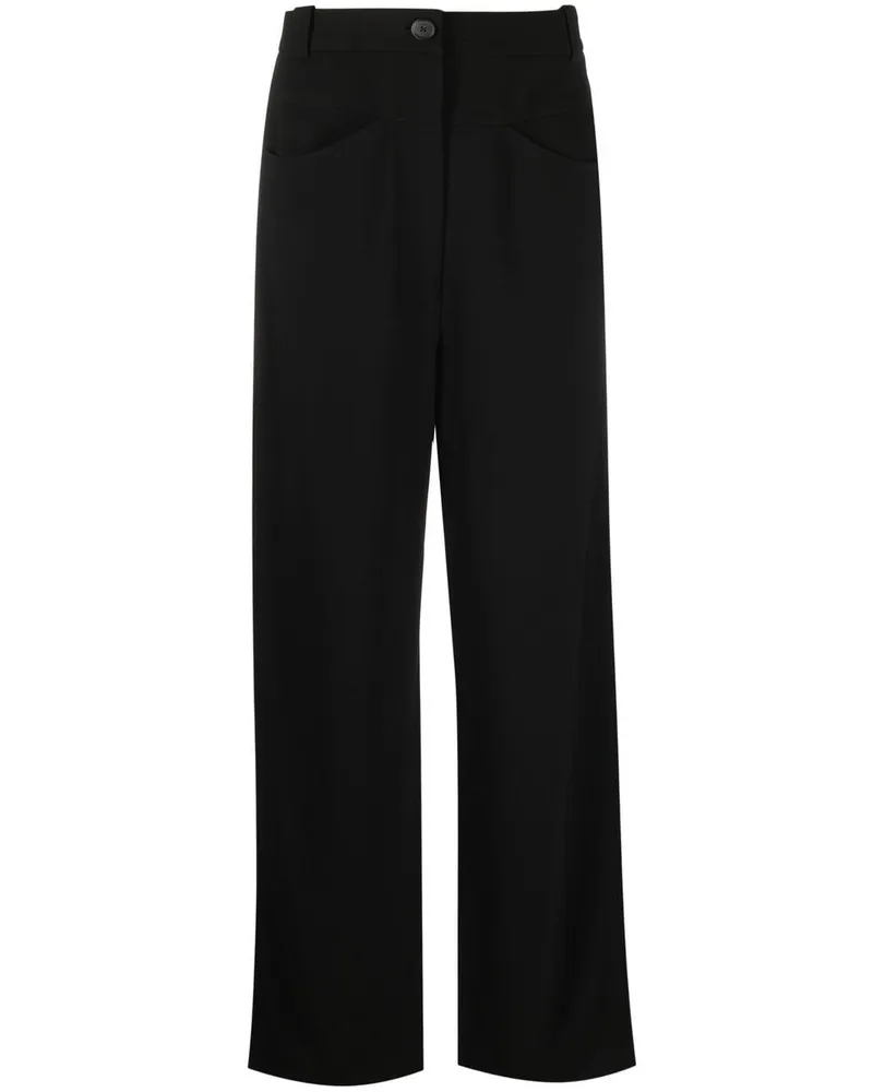 KHAITE Gerade High-Waist-Hose - Schwarz Schwarz