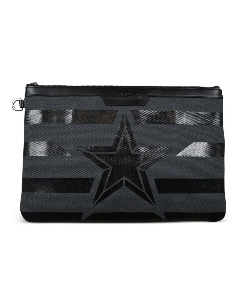 Jimmy Choo Stripes Star Clutch - Grau Grau