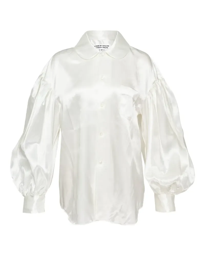 Comme des Garçons garment-washed puff-sleeve blouse - Weiß Weiß