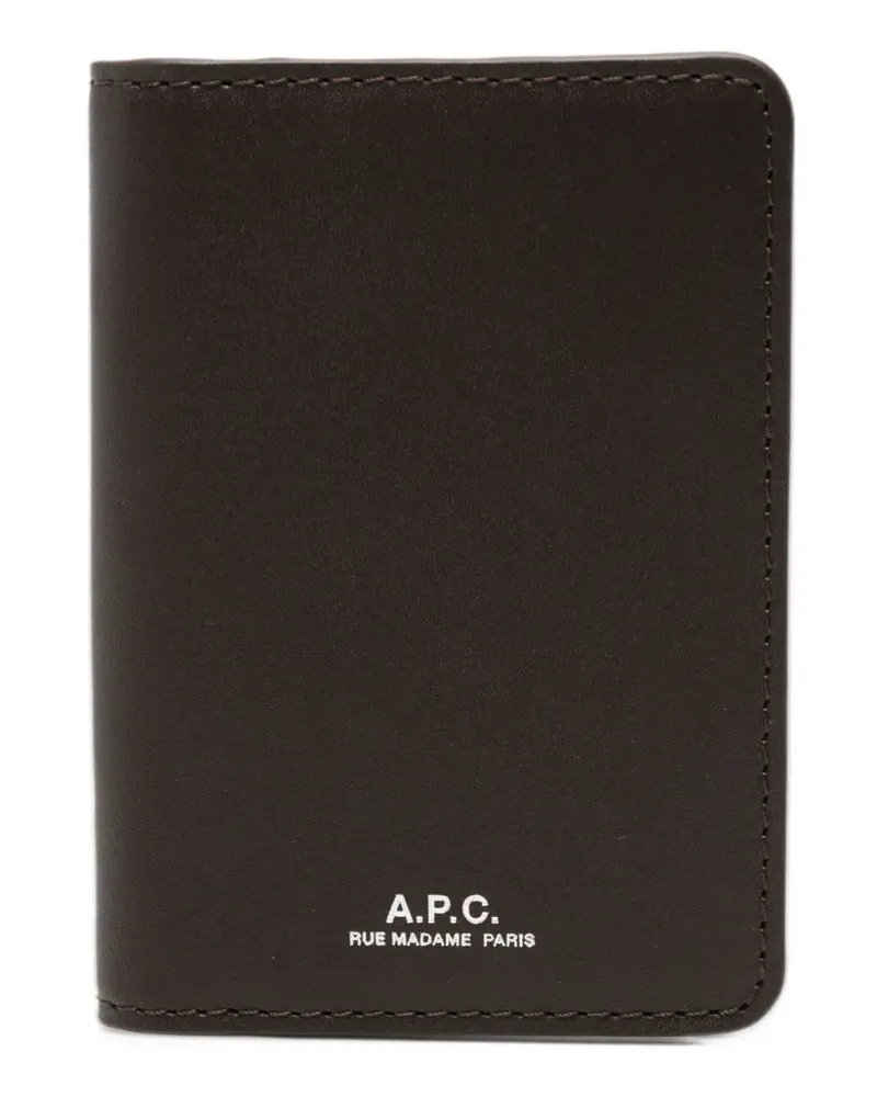A.P.C. Stefan logo-print cardholder - Braun Braun