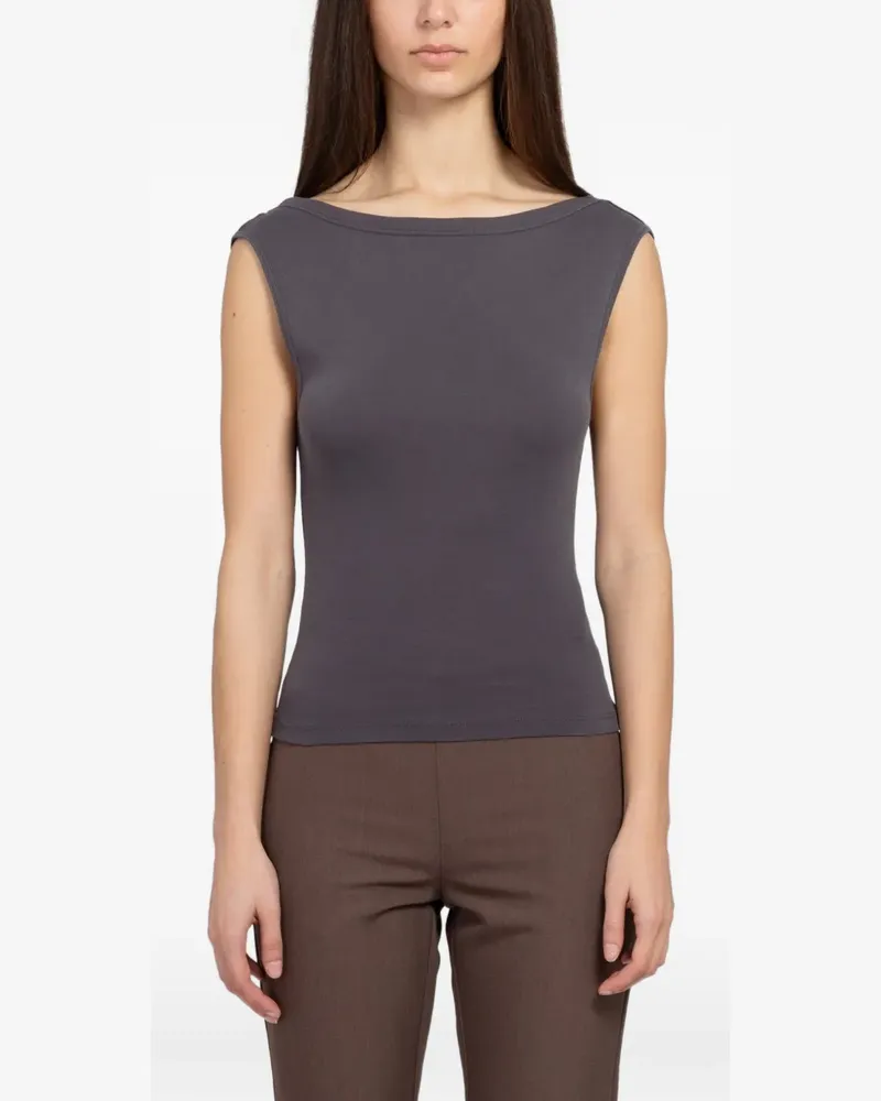 St. Agni Ballerina Top mit U-Ausschnitt - Grau Grau
