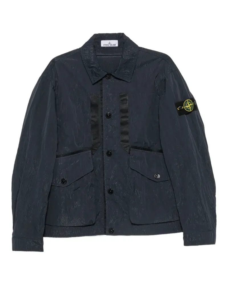 Stone Island logo-patch jacket - Blau Blau