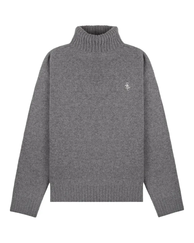 SPORTY & RICH Pullover mit Rollkragen - Grau Grau