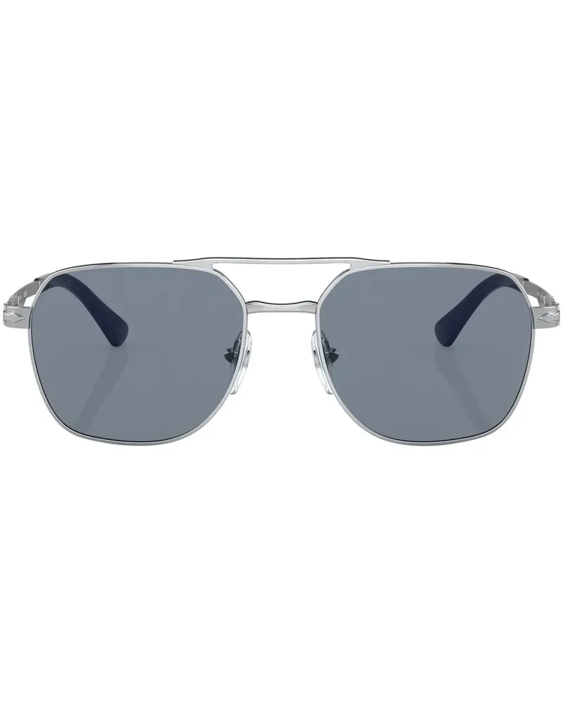 Persol Sonnenbrille mit eckigem Gestell - Silber Silber