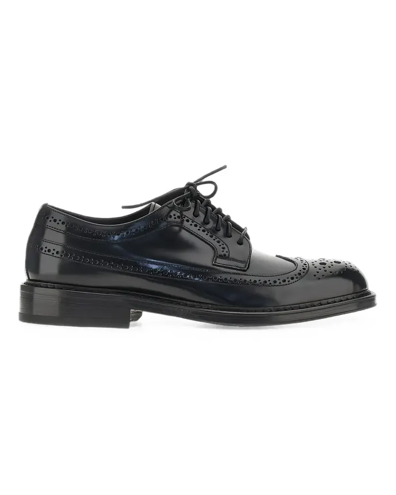 CALCE brogue-detail leather Derby shoes - Schwarz Schwarz