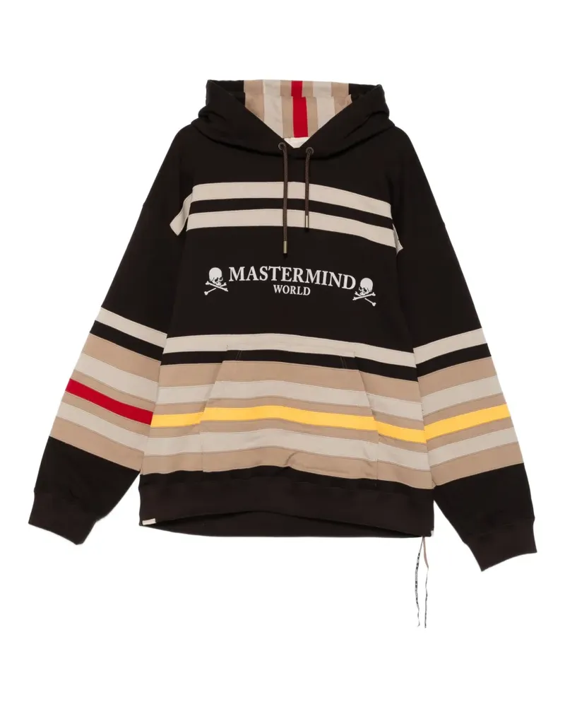 Mastermind Japan Gestreifter Hoodie - Braun Braun