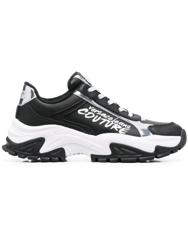 Versace Jeans Sneakers mit Logo-Print - Schwarz Schwarz