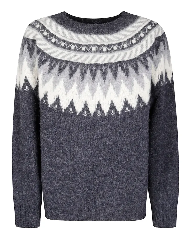 Howlin' Gemusterter Broken Flowers Pullover - Grau Grau