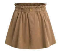 Rock mit Paperbag-Taille - Braun