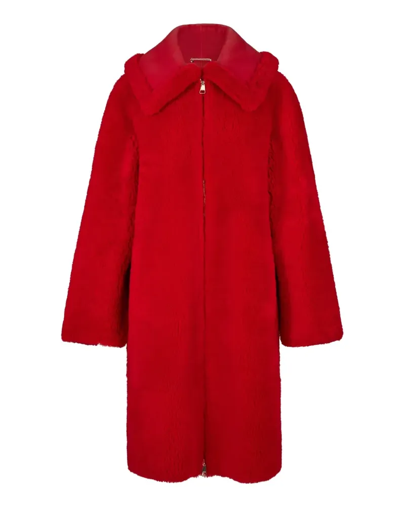 HUGO BOSS shearling-texture zip-up coat - Rot Rot